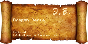 Dragan Berta névjegykártya